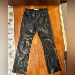 GAP Black Leather Bootcut Pants
